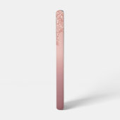 Name Letter Personalisierte Rose Blush Glitzer Tro Samsung Galaxy Hülle (Linke Seite)