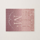 Name Letter Puzzle Rose Gold Blush Glitzer Tropfen (Horizontal)