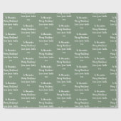 Name Liebe von Santa Sage Green Weihnachten Geschenkpapier (Flach)