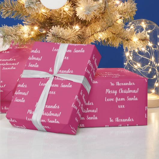 Name Liebe von Weihnachten - Heiß-Rosa Geschenkpapier (Feiertage)