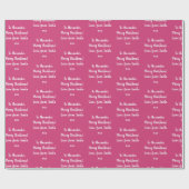 Name Liebe von Weihnachten - Heiß-Rosa Geschenkpapier (Flach)