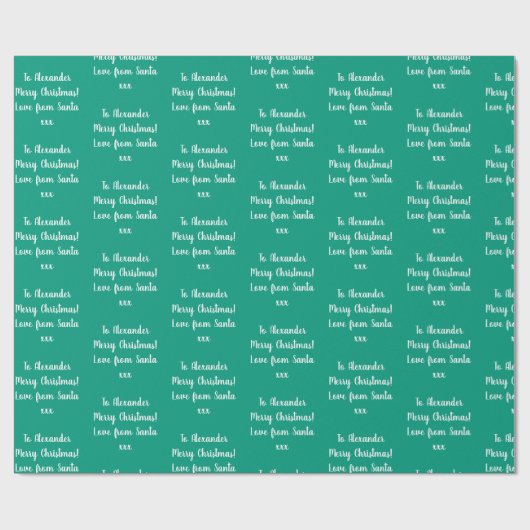 Name Liebe von Weihnachtsgrün Geschenkpapier (Flach)