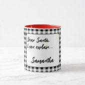 Name, Lieber Santa Buffalo Karo 11oz oder 15oz Com Tasse (Zentrum)
