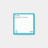 Name, Liebling Santa Blue Polka Dots Post-it Klebezettel (Vorderseite)