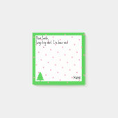 Name, Liebling Santa Pink Polka Dots Post-it Klebezettel (Vorderseite)