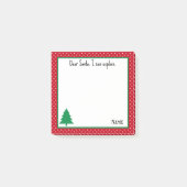 Name, Liebling Santa Red White Polka Dots Post-it Klebezettel (Vorderseite)