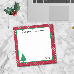 Name, Liebling Santa Red White Polka Dots Post-it Klebezettel