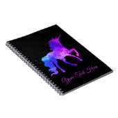 Name-lila Galaxieunicorn-dunkle Sterne/Raum Notizblock (Rechte Seite)