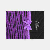 Name lila Glitzer Zebrastreifen lila Bogen Fleecedecke (Vorderseite (Horizontal))