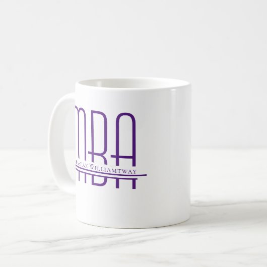Name Lila MBA Kaffeetasse (Vorderseite Links)