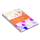 Name | Lila Orange Paint Splash Abstrakt Journal Notizblock (Rechte Seite)