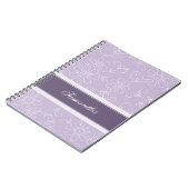 Name-lila und weißes Blumennotizbuch Notizblock (Linke Seite)