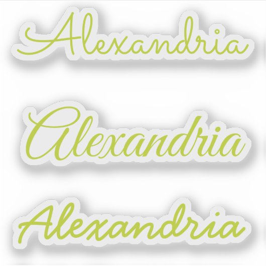 Name Lime Green Handgeschriebene Skriptversionen Aufkleber (Vorderseite)