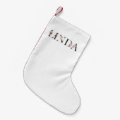 Name Linda Kleiner Weihnachtsstrumpf (Vorderansicht (hängend))