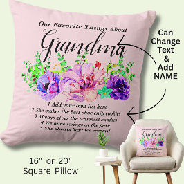 Name & Liste ändern - Lieblingsthemen über Oma Kissen