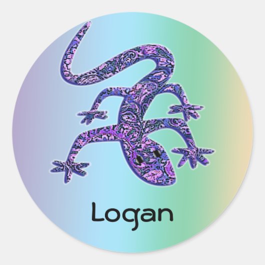Name Lizard Gecko Salamander Stickers | Bearbeitba (Vorderseite)