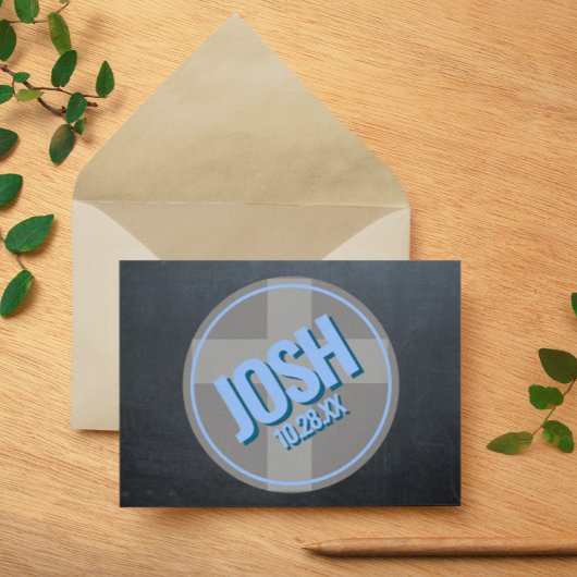 Name Logo Chalkboard Blue Confirmation Vielen Dank