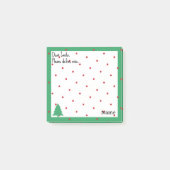 Name, Lustiger lieber Santa rote Punkte Post-it Klebezettel (Vorderseite)