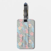 Name-Macaw-und Hibiskus-Muster Gepäckanhänger (Rückseite vertikal)