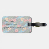 Name-Macaw-und Hibiskus-Muster Gepäckanhänger (Rückseite horizontal)