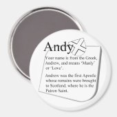 Name Magnet: Andy Magnet (Vorderseite/Rückseite)