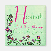 Name Magnet Bedeutung, Hannah, Gefallen & Grace (Vorne)