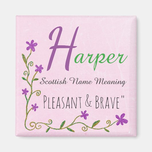 Name Magnet: Harper, Pleasant & Brave Magnet (Vorne)