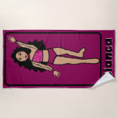 Name Majorette/Dancer Beach Towel (Fuchsia) 3 Strandtuch (Vorderseite)