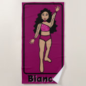 Name Majorette/Dancer Beach Towel (Fuchsia) 3 Strandtuch (Vorderseite)