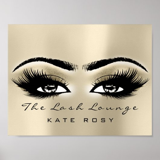 Name Makeup Beauty Studio Lashes Salon Ivory Poster (Vorne)