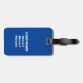 Name Male Golf Player Golfspielen Golfer Blau Weiß Gepäckanhänger (Rückseite horizontal)