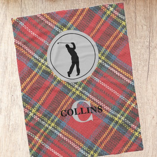 Name Man Golfer Royal Stewart Tartan Kariert Fleecedecke