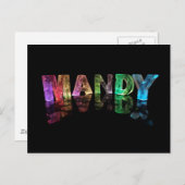 Name Mandy in 3D Lights (Foto) Postkarte (Vorne/Hinten)