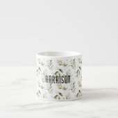 Name || Männliche Wasserfarbe Grün 6oz Espressotasse (Vorderseite)