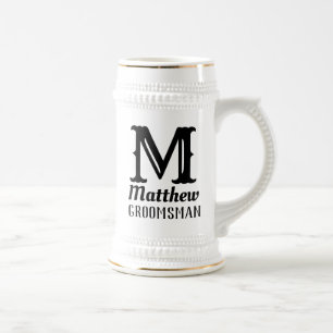 Name Männliches Monogramm Klassische Hochzeiten Sc Bierglas