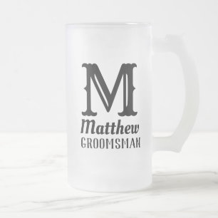 Name Männliches Monogramm Klassische Hochzeiten Sc Mattglas Bierglas