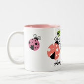 Name-Marienkäfer-Kaffee-Tasse Zweifarbige Tasse (Links)