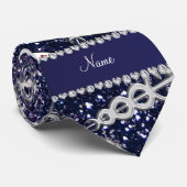 Name Marineblau Glitzer Hüte silber Caduceus Krawatte (Gerollt)