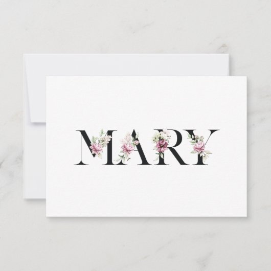 Name Mary Dankeskarte (Vorderseite)