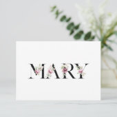 Name Mary Dankeskarte (Stehend Vorderseite)