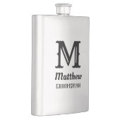 Name Masculine Mit Monogramm Classic Hochzeiten Sc Flachmann (Rechts)
