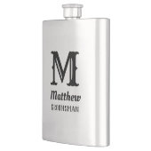 Name Masculine Mit Monogramm Classic Hochzeiten Sc Flachmann (Links)