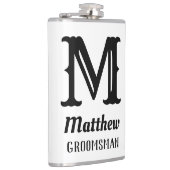 Name Masculine Mit Monogramm Classic Hochzeiten Sc Flachmann (Rechts)