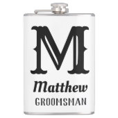 Name Masculine Mit Monogramm Classic Hochzeiten Sc Flachmann (Vorderseite)
