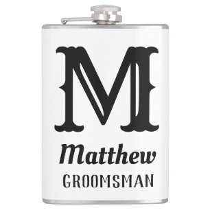 Name Masculine Mit Monogramm Classic Hochzeiten Sc Flachmann