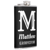 Name Masculine Mit Monogramm Classic Hochzeiten Sc Flachmann (Rechts)