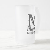 Name Masculine Mit Monogramm Classic Hochzeiten Sc Mattglas Bierglas (VorderseiteRechts)