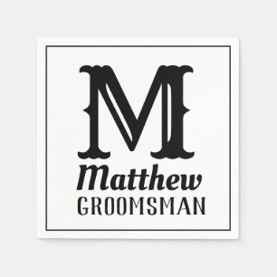 Name Masculine Mit Monogramm Classic Hochzeiten Sc Serviette