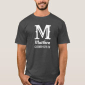 Name Masculine Mit Monogramm Trauzeuge Wedding Gra T-Shirt (Vorderseite)