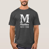 Name Masculine Mit Monogramm Trauzeuge Wedding Gra T-Shirt (Vorderseite)